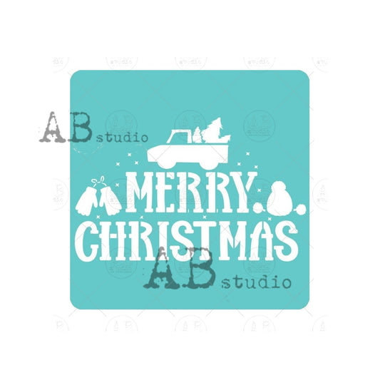 Merry Christmas - 6x6 Stencil - ID-510