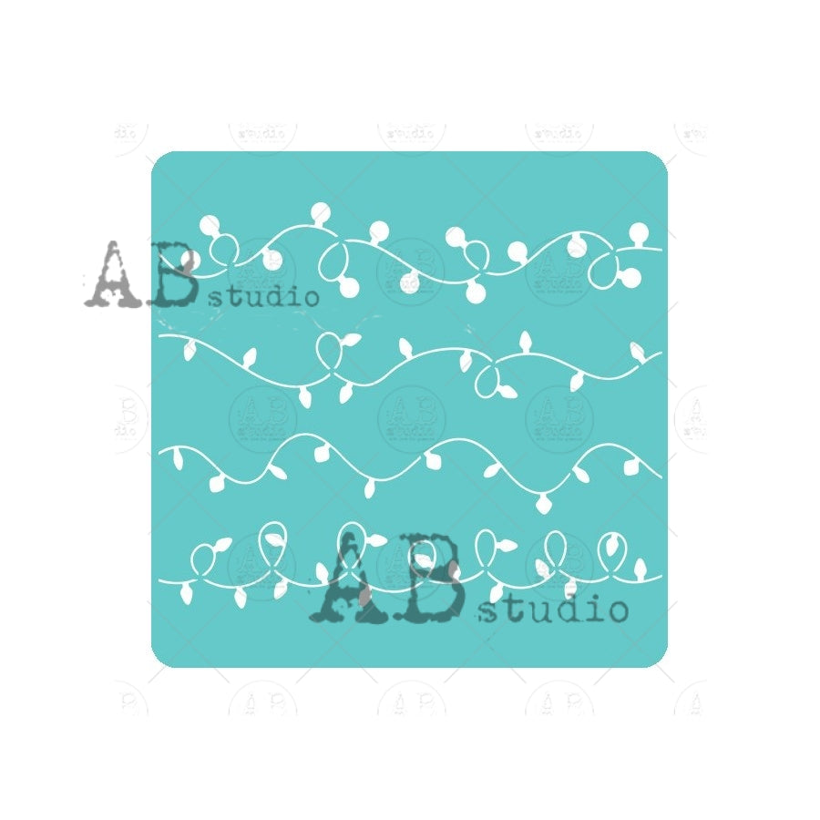 Christmas Lights- 6x6 Stencil - ID-512